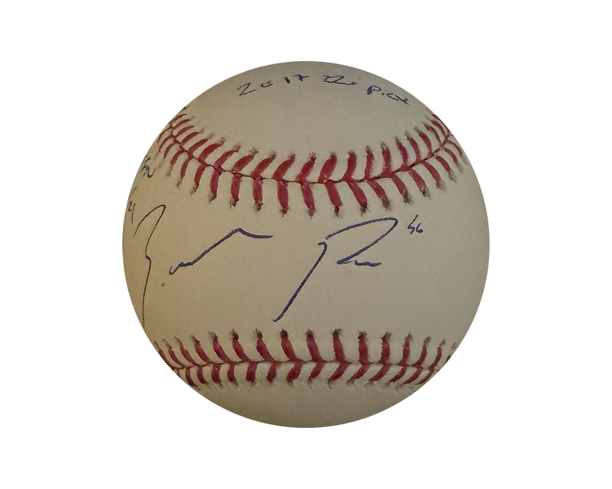 Zach Pop Autographed Rawlings Official Major League Baseball Multi-Inscribed-1