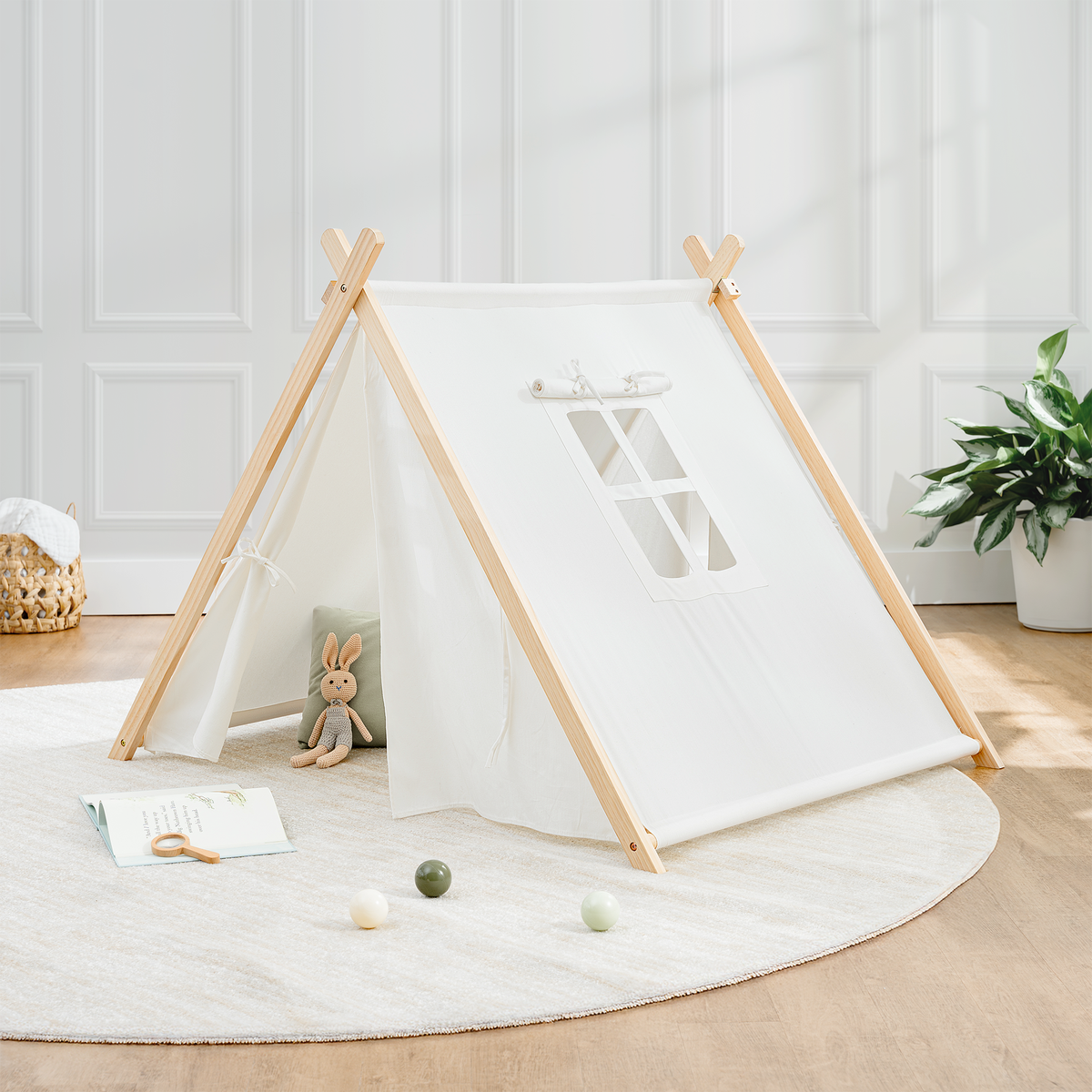 Comfy Cubs - Kids Play Tent - Natural Wood - Ages 1+-1