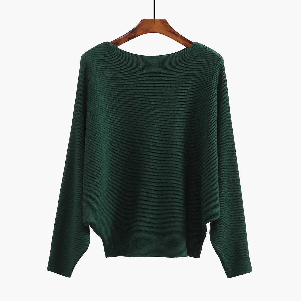 Women’s Halter Neck Batwing Knit Pullover Top – Stretchy Relaxed-Fit Casual Sweater-17
