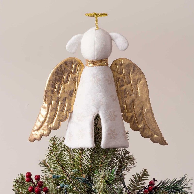 Golden Angel Dog Christmas Tree Topper-4