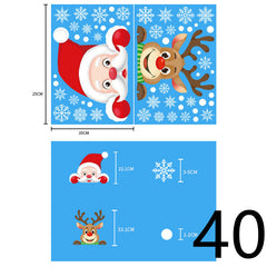 Christmas Decorations Glass Electrostatic Stickers-40