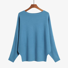 Women’s Halter Neck Batwing Knit Pullover Top – Stretchy Relaxed-Fit Casual Sweater-13