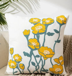 Decorative Floral Embroidered Pillow Cover-15