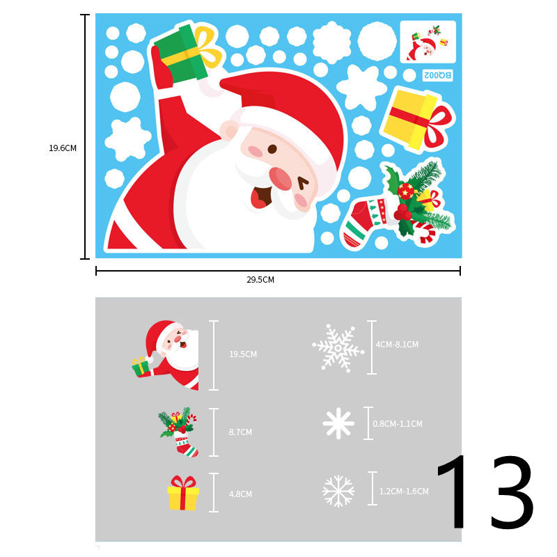 Christmas Decorations Glass Electrostatic Stickers-14