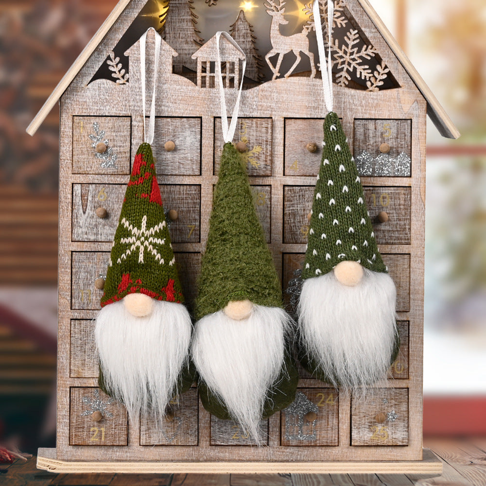 Knitted Christmas Tree Pendant Ornaments – Small Hanging Decor, 3 Styles