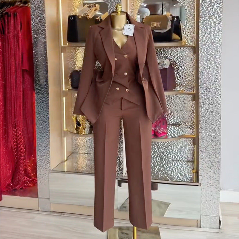 Spring Elegant Women's Solid-Color Three-Piece Set-4