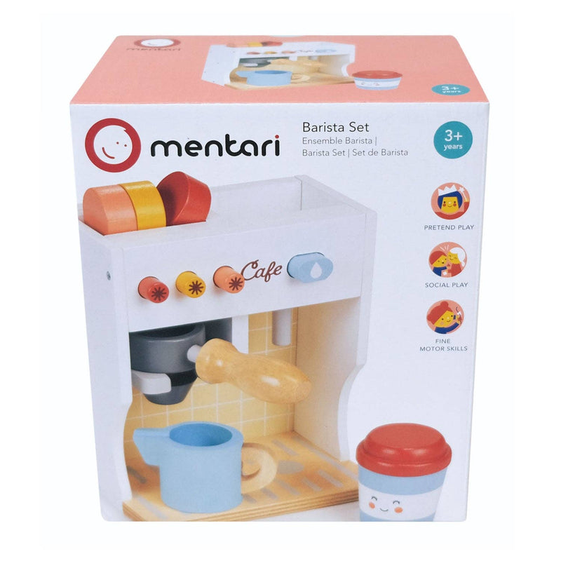 Mentari Toys Wooden Barista Set - Pretend Play Coffee Shop - Ages 3+-3