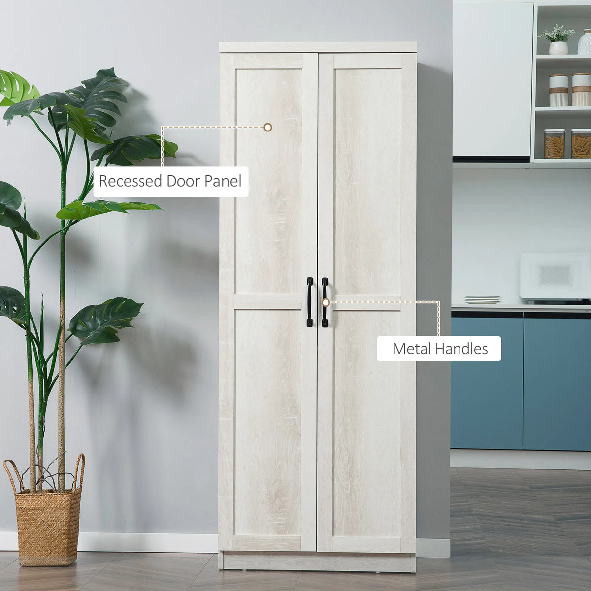 63-Inch Kitchen Pantry Cabinet – 5-Tier Storage Cabinet with Doors & Adjustable Shelves (Canada & United States Delivery Only)-6