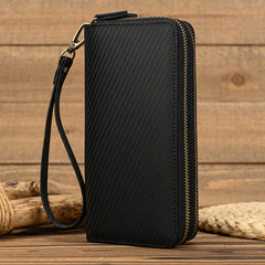 Men Genuine Leather Embossed Long Wallet Vintage Business Clutch-2