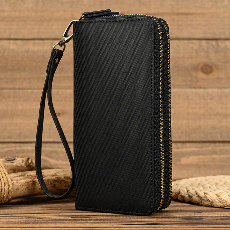 Men Genuine Leather Embossed Long Wallet Vintage Business Clutch-2