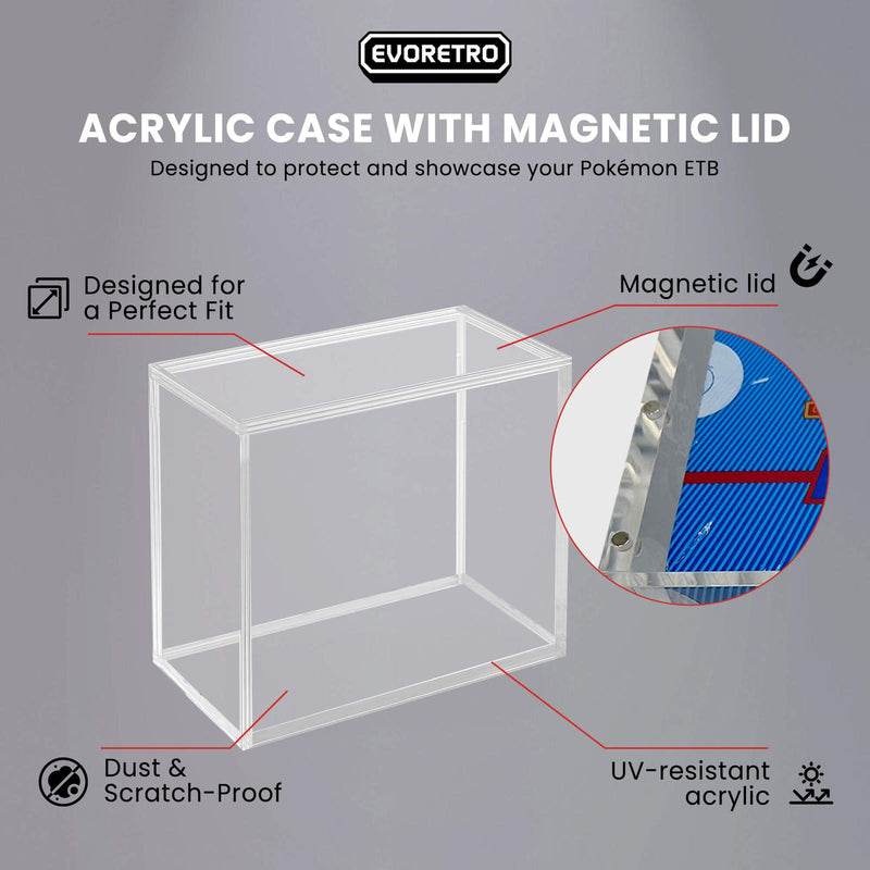 1x EVORETRO Acrylic Case for Pokemon ETB with Magnetic Lid-4