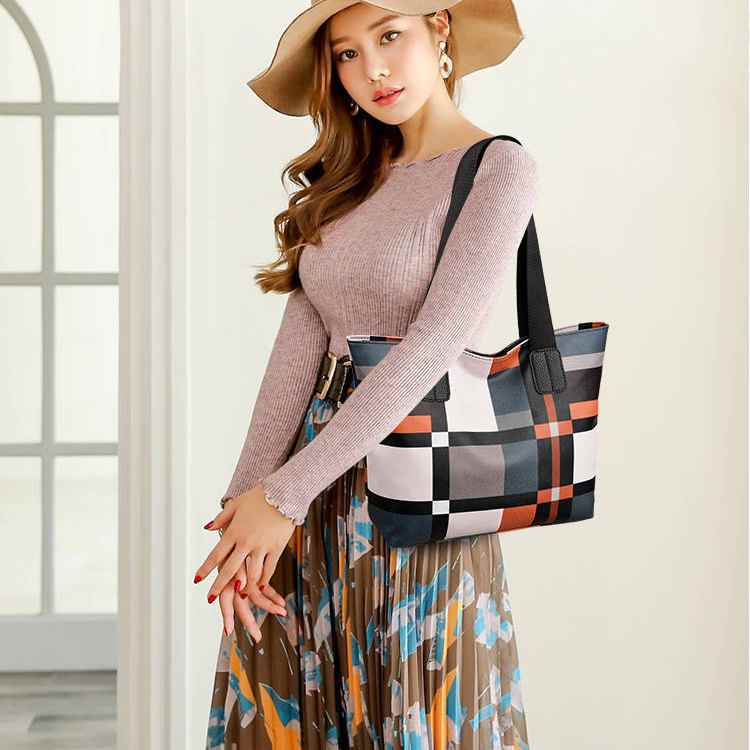 Fashion Women's Shoulder Handbag Plaid-8