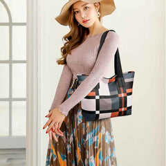 Fashion Women's Shoulder Handbag Plaid-8