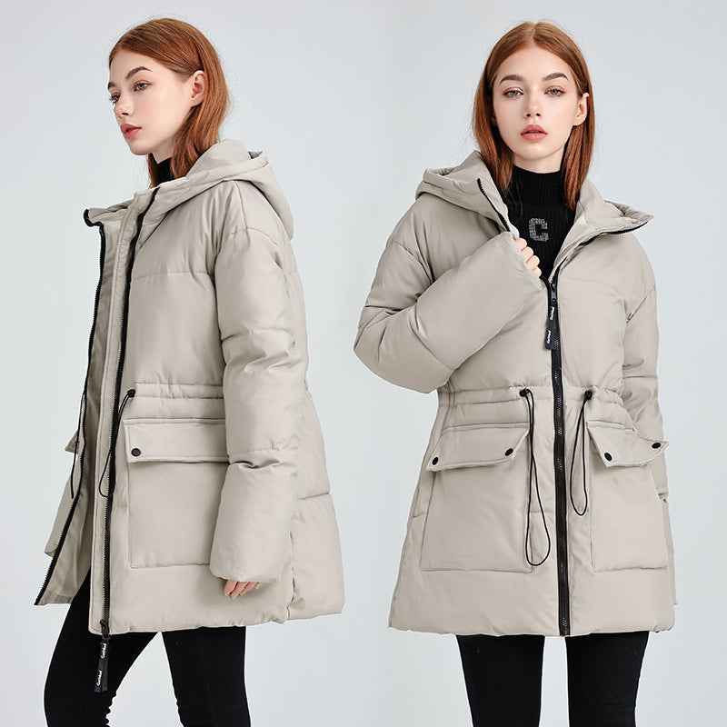 Women's Versatile Hooded Cotton-Padded Jacket-4