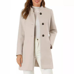 Women’s Solid Color Winter Coat – Casual Warm Long Sleeve Autumn & Winter Jacket-1