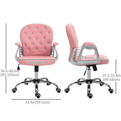 Pink Office Chair – Adjustable Height Computer Desk Chair with Tufted Back (United States & Canada Delivery Only)-5