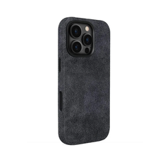 Grey Alcantara Case For iPhone 16 Pro-3