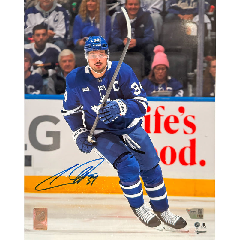 Auston Matthews Autographed Toronto Maple Leafs "C" Skating 11x14 Photo-1