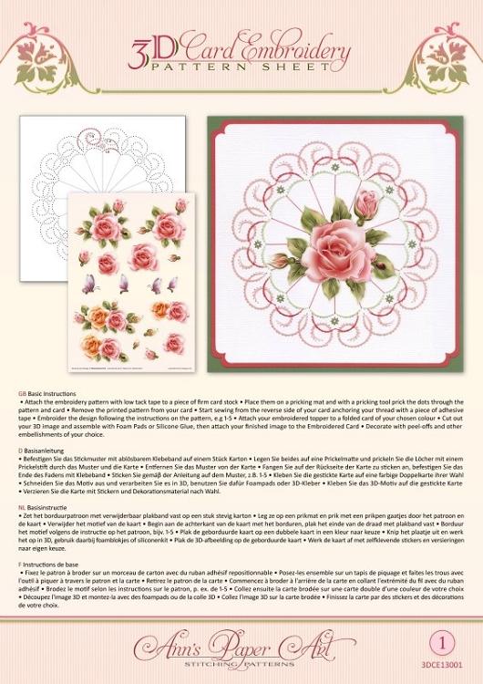 Ann Paper Embroidery Pattern - Rose Glow-1