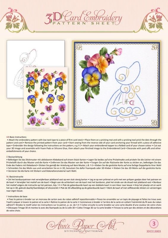 Ann Paper Embroidery Pattern - Summer Pansies-1
