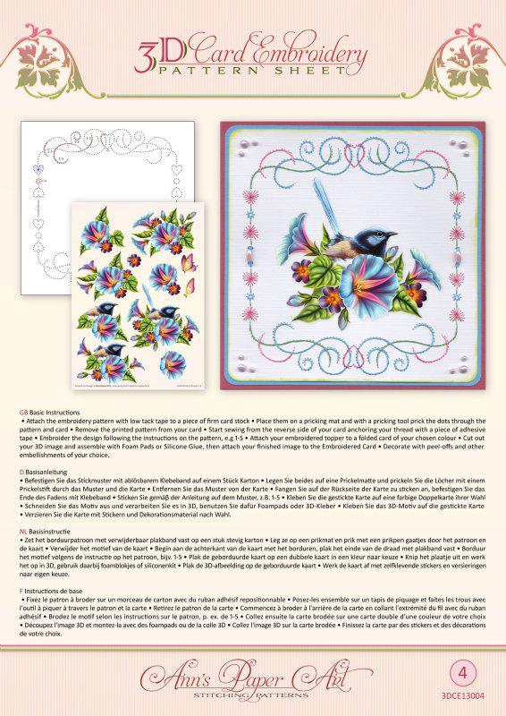 Ann Paper Embroidery Pattern - Morning Glory-1