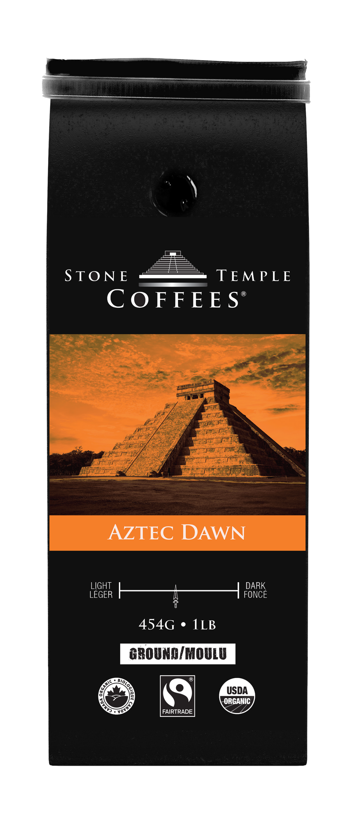 Aztec Dawn - Ground, Light Roast, Certified Organic OCIA/ Fairtrade Coffee 1lb/454g-2