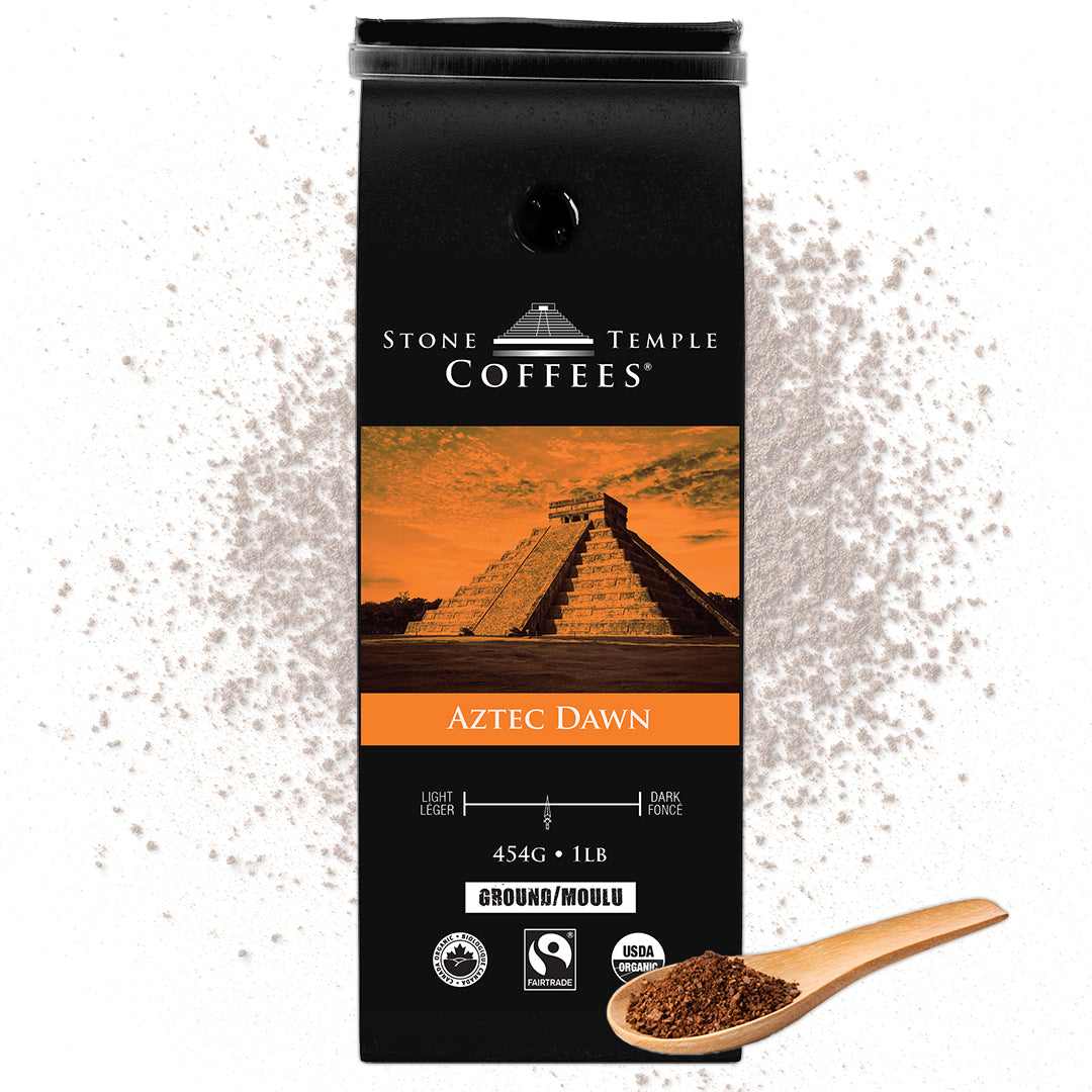 Aztec Dawn - Ground, Light Roast, Certified Organic OCIA/ Fairtrade Coffee 1lb/454g-1