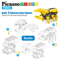 PicassoTiles - PicassoTiles 3-in-1 Solar Powered Dinosaur Robot Kit - Ages 5+-3