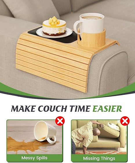Modern Minimalist Bamboo Sofa Tray-5