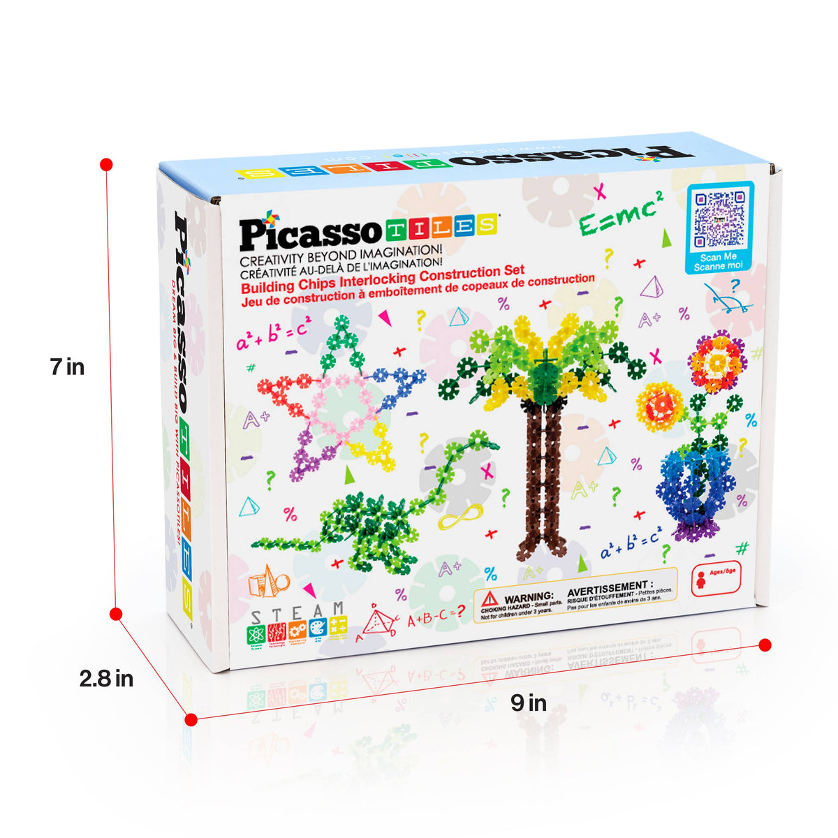 PicassoTiles - PicassoTiles 600pc Building Interlocking Chips - Ages 3+-9