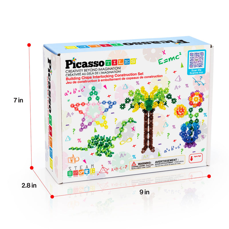 PicassoTiles - PicassoTiles 600pc Building Interlocking Chips - Ages 3+-9