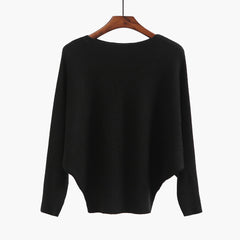 Women’s Halter Neck Batwing Knit Pullover Top – Stretchy Relaxed-Fit Casual Sweater-12