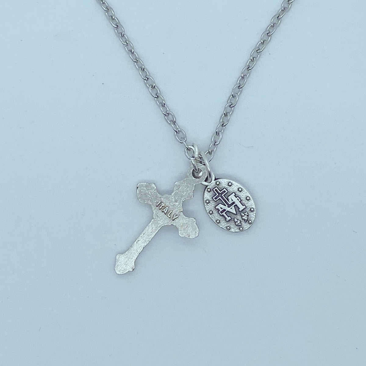 Crucifix with Enameled Miraculous Medal-2