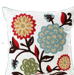 Decorative Floral Embroidered Pillow Cover-5