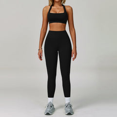 Women’s Backless Halter Yoga Workout Set – Tight-Fit Quick-Dry Activewear-10