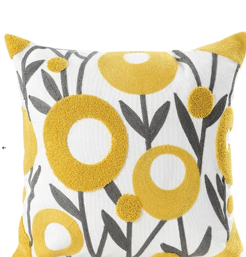 Decorative Floral Embroidered Pillow Cover-11