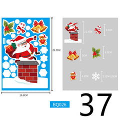 Christmas Decorations Glass Electrostatic Stickers-37