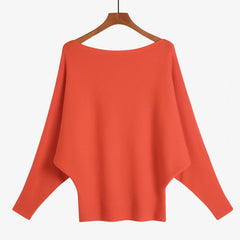 Women’s Halter Neck Batwing Knit Pullover Top – Stretchy Relaxed-Fit Casual Sweater-21