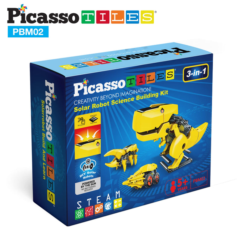 PicassoTiles - PicassoTiles 3-in-1 Solar Powered Dinosaur Robot Kit - Ages 5+-4