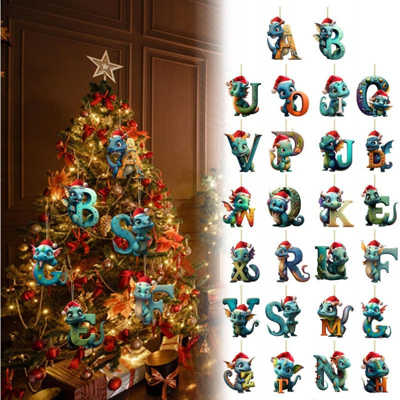 Christmas Tree Decoration 26 Letters Pendants-7