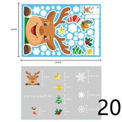 Christmas Decorations Glass Electrostatic Stickers-21