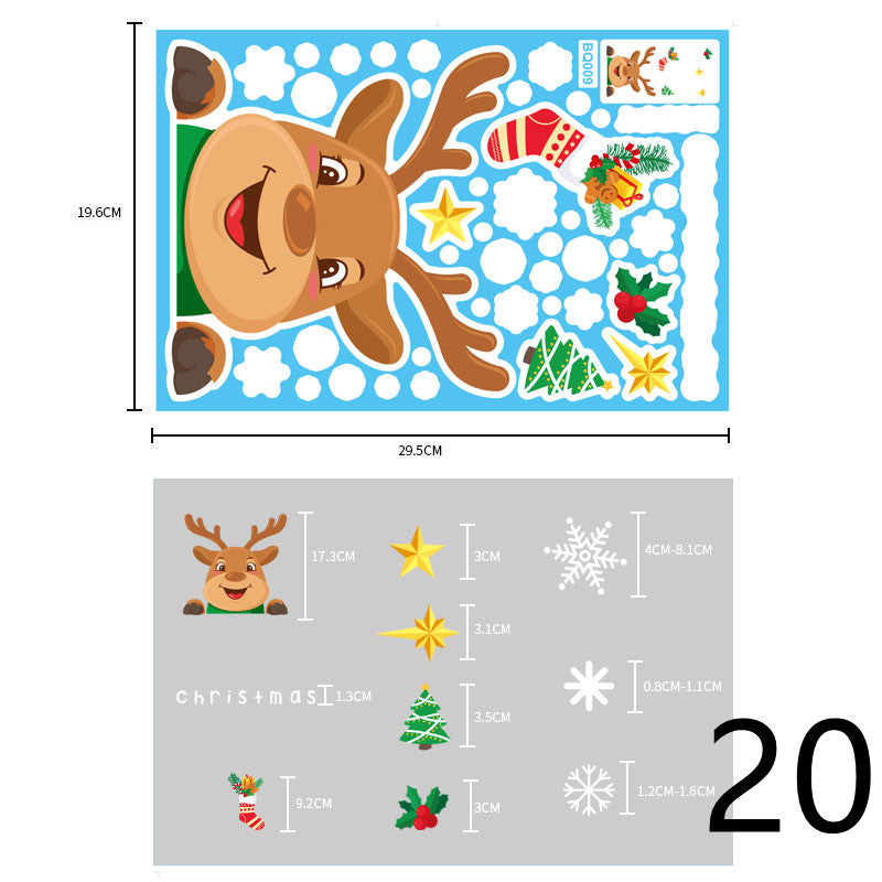Christmas Decorations Glass Electrostatic Stickers-21