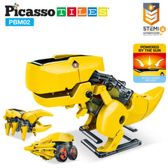 PicassoTiles - PicassoTiles 3-in-1 Solar Powered Dinosaur Robot Kit - Ages 5+-2