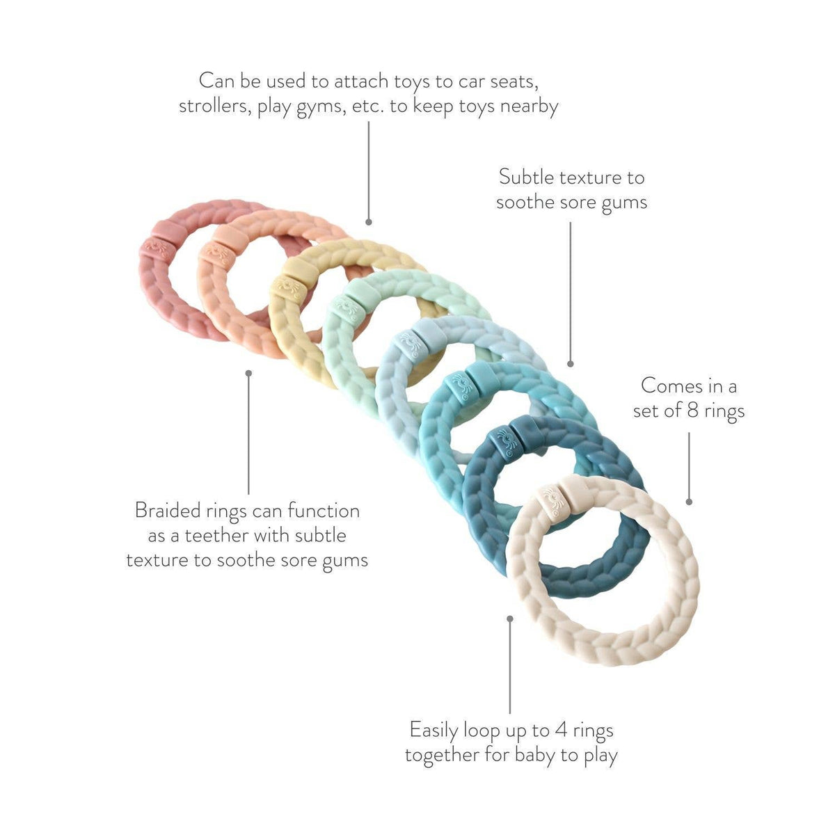 Itzy Ritzy Canada - Bitzy Bespoke Itzy Rings™ Linking Ring Set: Rainbow - Ages 0+-11