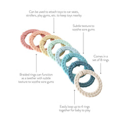 Itzy Ritzy Canada - Bitzy Bespoke Itzy Rings™ Linking Ring Set: Rainbow - Ages 0+-11