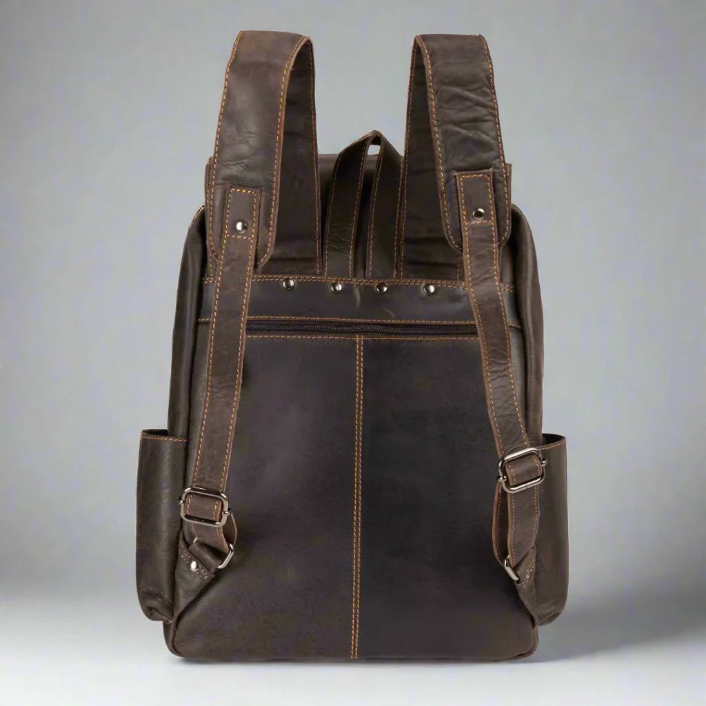 Greenwood Leather Vintage Laptop Backpack-2