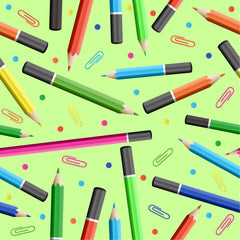 Craft HTV Back to School - Pencil Pattern with Light Green Background-1