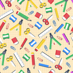 Back to School - Colorful School Supplies Adhesive Vinyl-1
