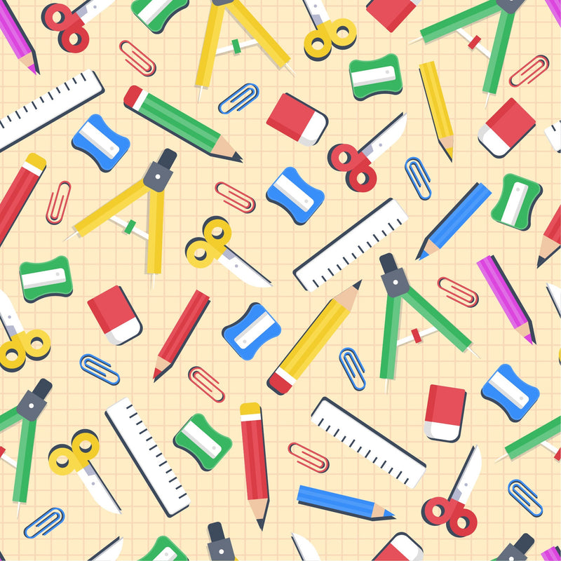 Back to School - Colorful School Supplies Adhesive Vinyl-1