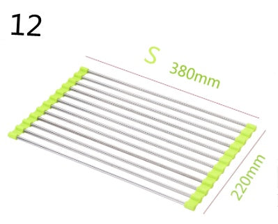 Folding Kitchen Drain Sink Rack Stainless Steel-7